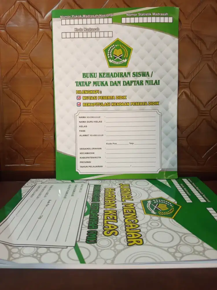 Buku Daftar nilai dan tatap muka untuk tingkat MI, MTS, ALIYAH