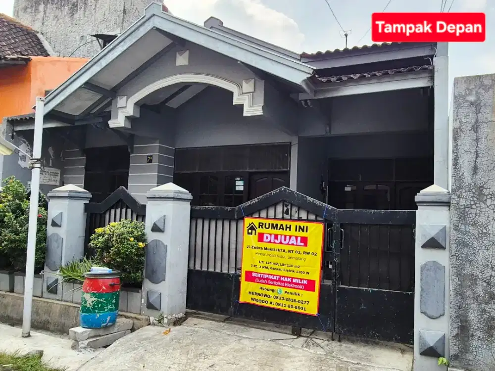 Rumah SHM 125/110 Zebra Mukti Utara II Pedurungan Kidul Semarang