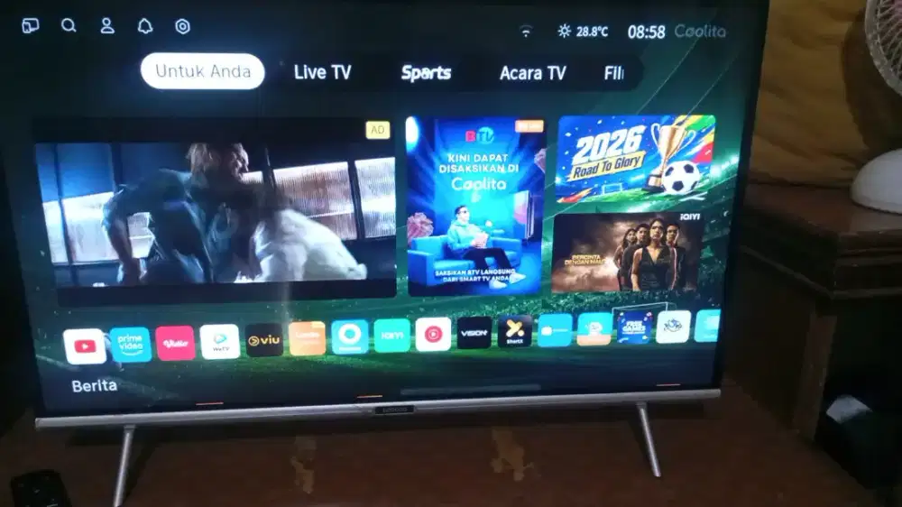 Jual tv android smart 32 inchi mulus
