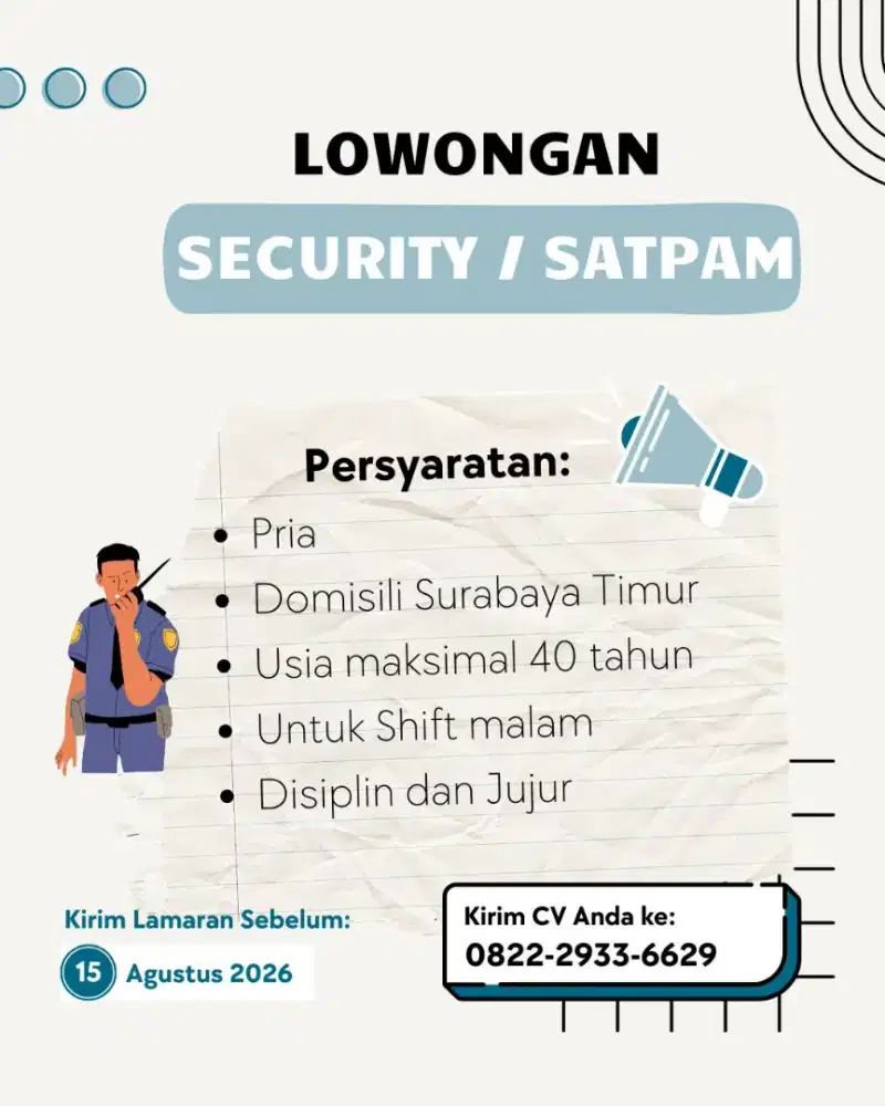 Lowongan kerja satpam