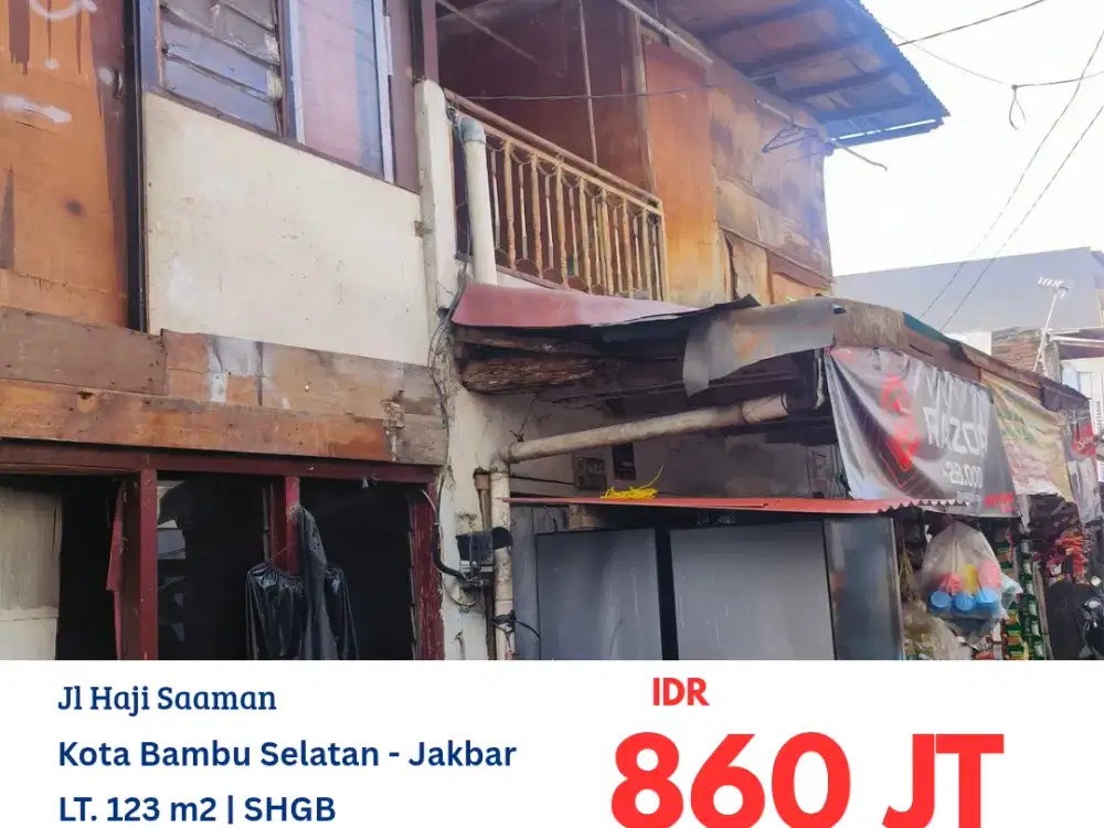 HFN0350 rumah tua+warung+kontrakan di daerah Kota Bambu Selatan Jakarta Barat