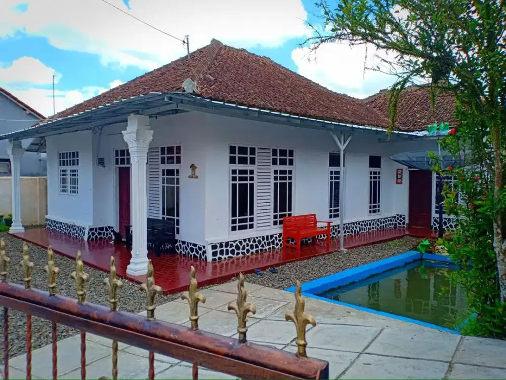Rumah tanah kolam ikan kebun gawir sumber mata air dan rumah hitung tanah