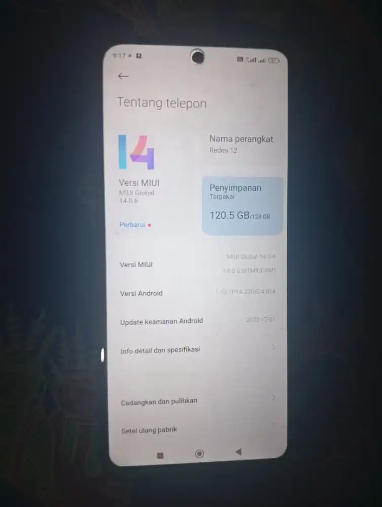 Di jual BU HP redmi 12 ram 8/128, HP dan casan, lokasi jakpus.