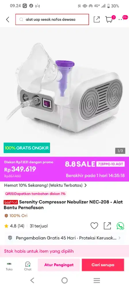 Alat uap Nebulizer, sedot dahak suction pump portable