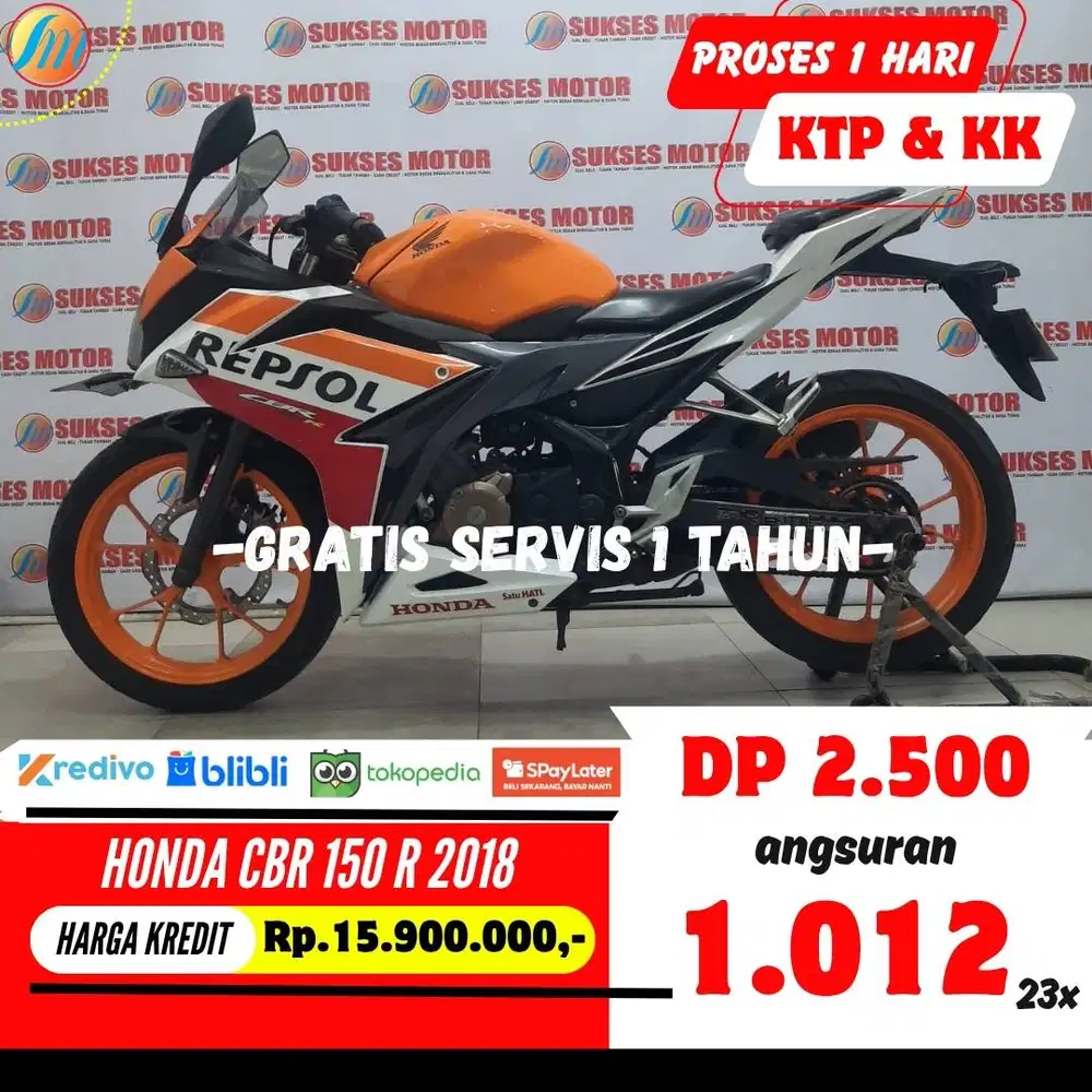 HONDA CBR 150 R 2018 JUAL CEPAT CASH/KREDIT/TUKARTAMBAH BERGARANSI
