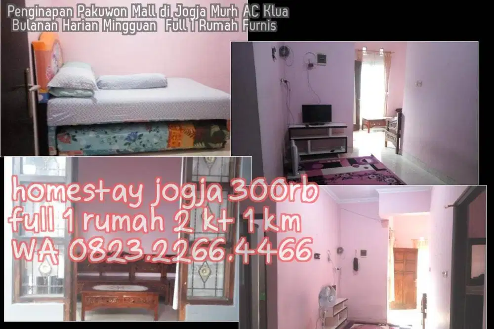 Penginapan Pakuwon Mall di Jogja Murh AC Klua Bulanan Harian Mingguan