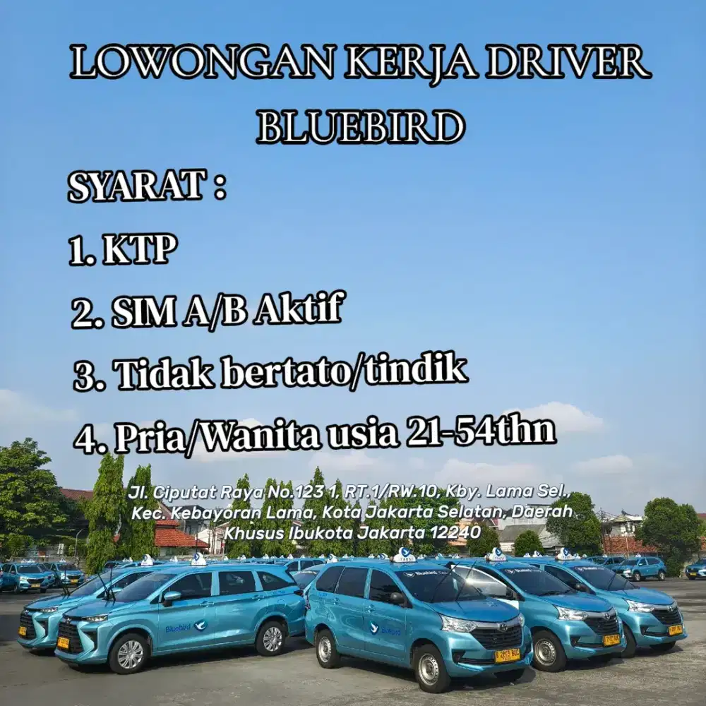 Lowongan Pengemudi Eksekutif Bluebird