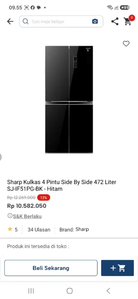 KULKAS SHARP 4PINTU
