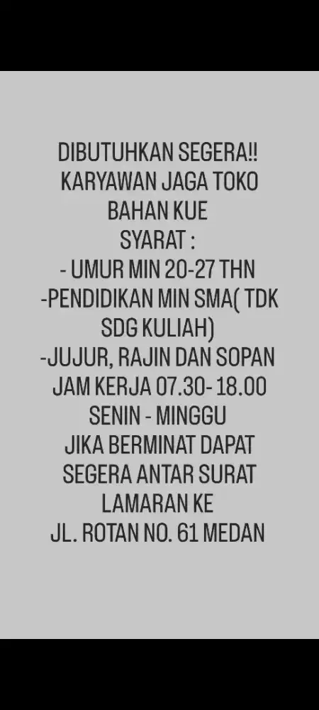 Lowongan pekerjaan