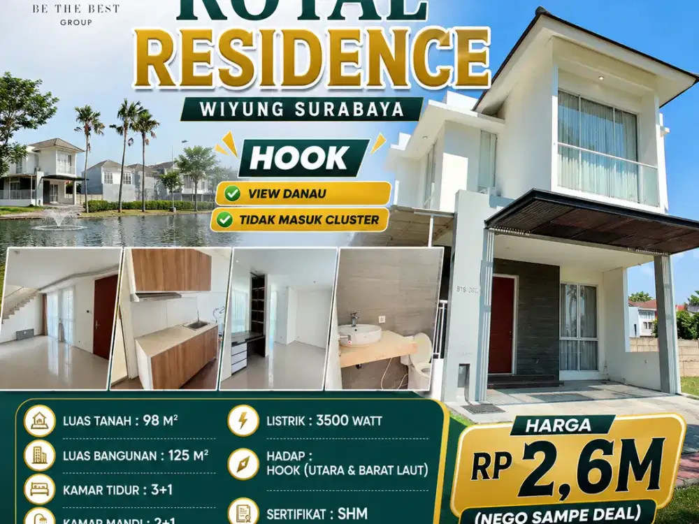 HOOK + TIDAK MASUK CLUSTER!! PERUMAHAN ROYAL RESIDENCE VIEW DANAU – HARGA NEGO SAMPAI DEAL
