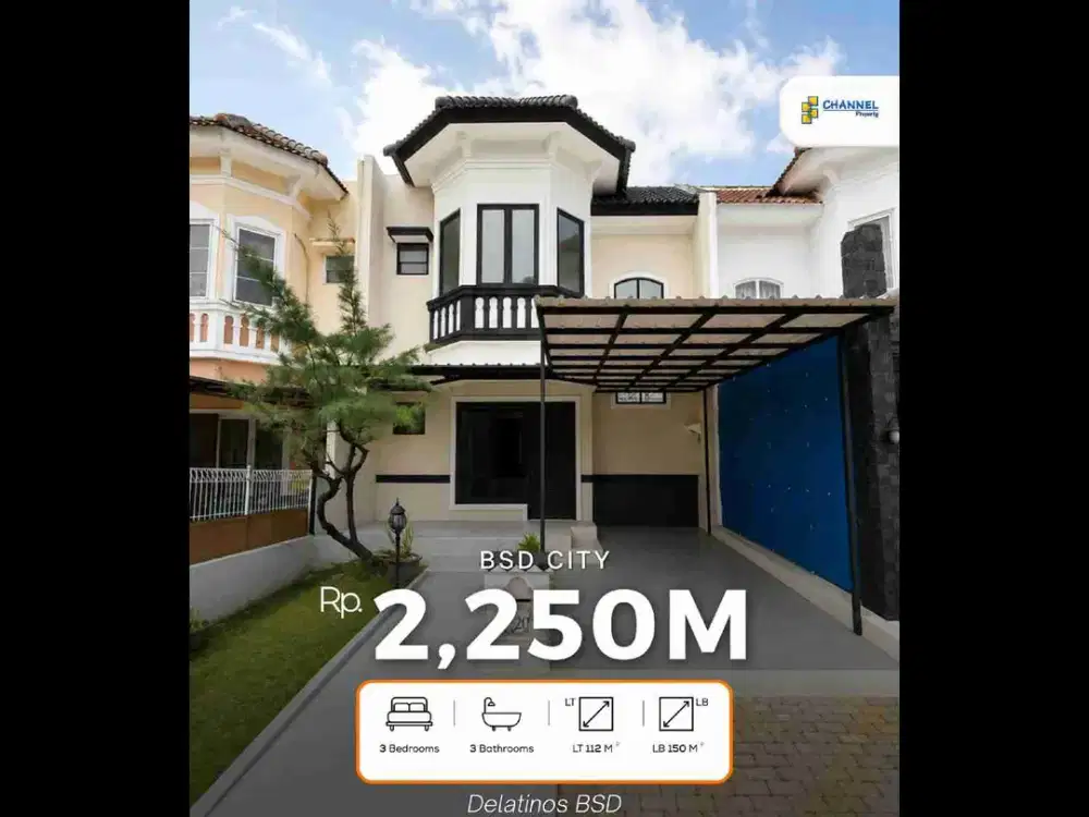 Jual Rumah Cluster Dekat Stasiun BSD Delatinos Tangsel, Ls