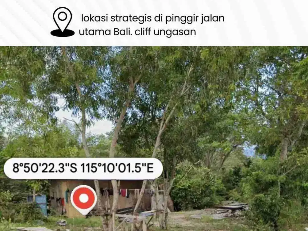 land for sale, lokasi strategis di pinggir jalan utama Bali. cliff ungasan