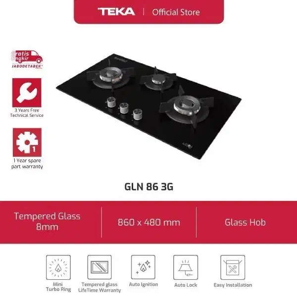 BNIB Linea by Teka Kompor Tanam 3 tungku tipe GLN 86