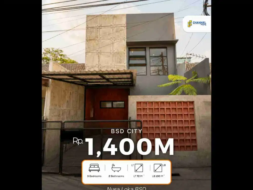 Jual Rumah Baru 2 Lantai Desain Modern Industrial di Nusaloka BSD, Fl