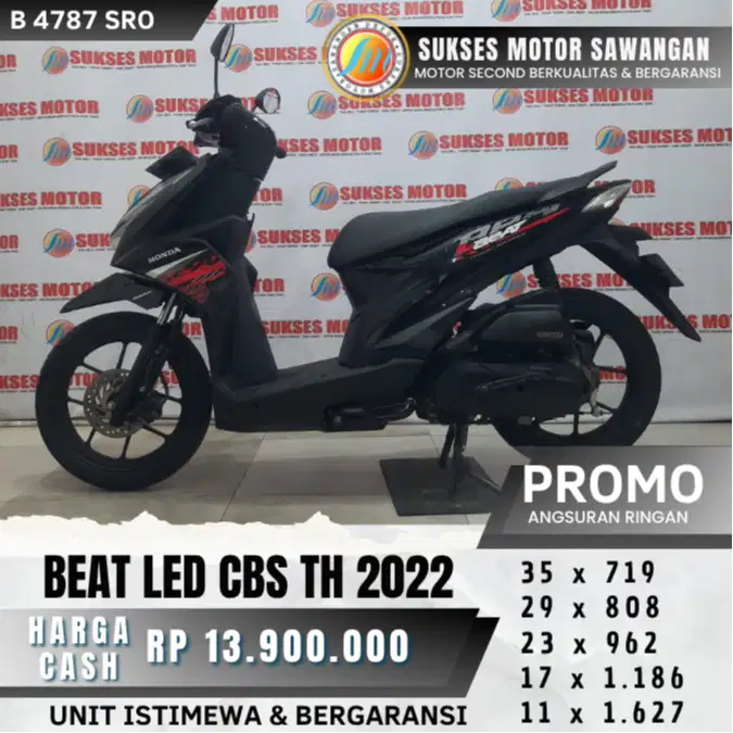 CASH KREDIT HONDA BEAT LED CBS TH 2022 UNIT MULUS BERGARANSI MESIN