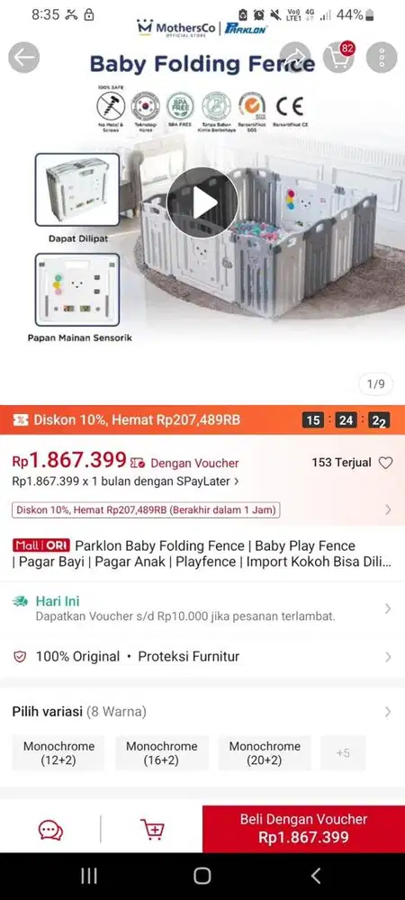 Pagar main anak merk parklon