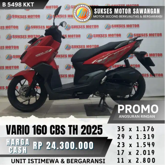 BISA CASH KREDIT HONDA VARIO 160 CBS TH 2025 MERAH MULUS BERGARANSI