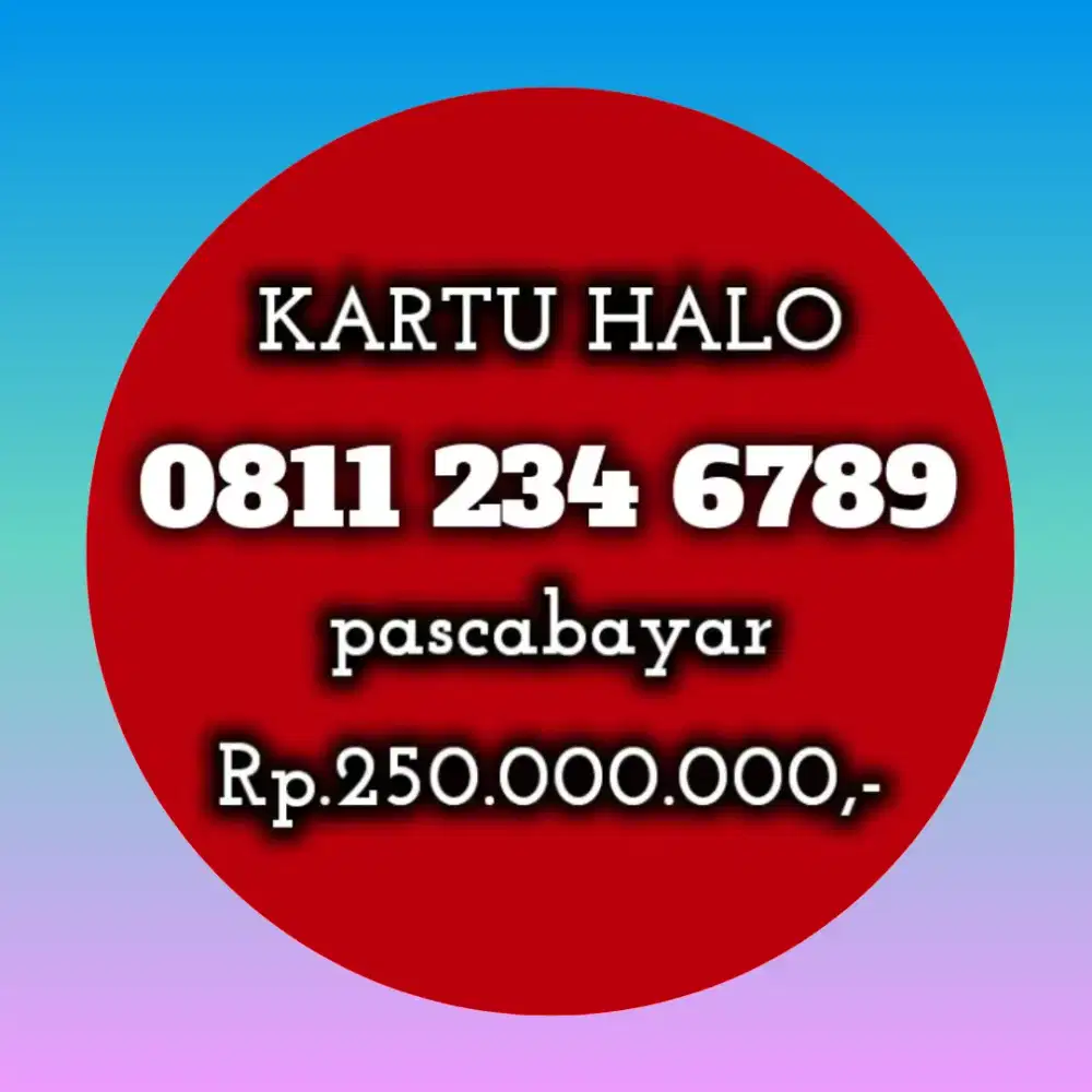 NOMOR CANTIK KARTU HALO 6789