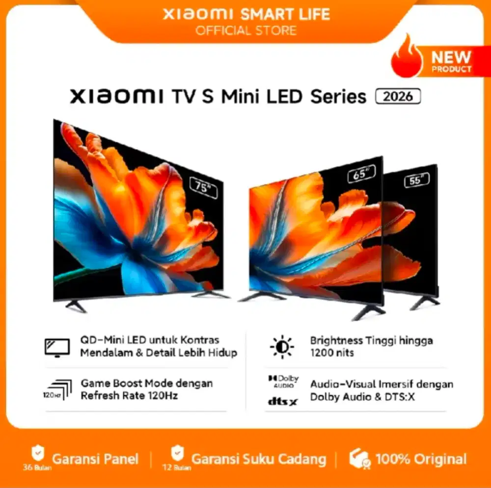 XIAOMI GOOGLE TV S-MINI LED SERIES 2026 (55INC) FREE Ongkir Jawa Timur