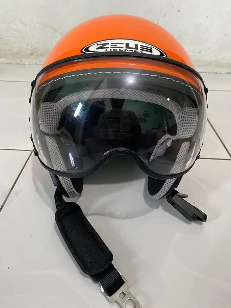 Jual helm Zeus half face 210 orange size L