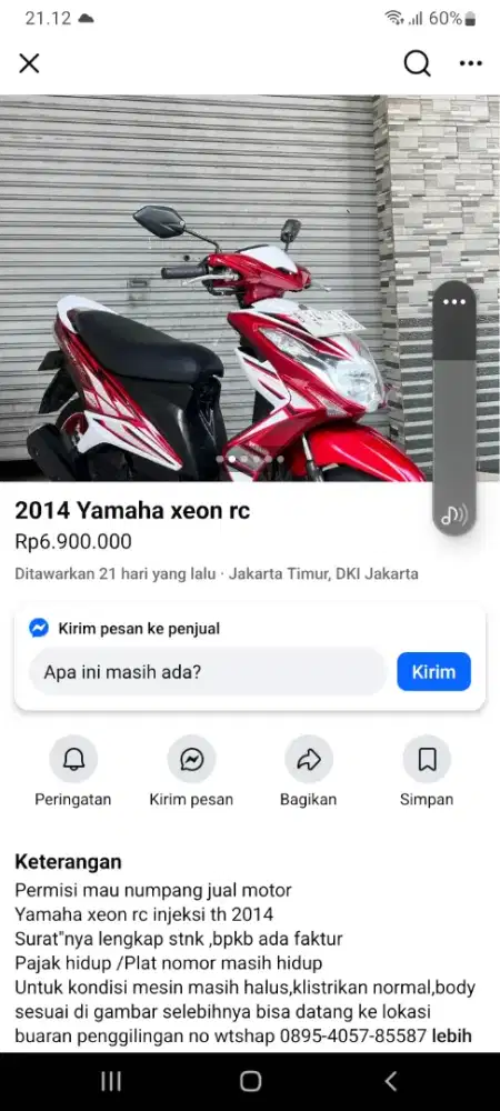 Xeon rc surat komplit tampa faktur