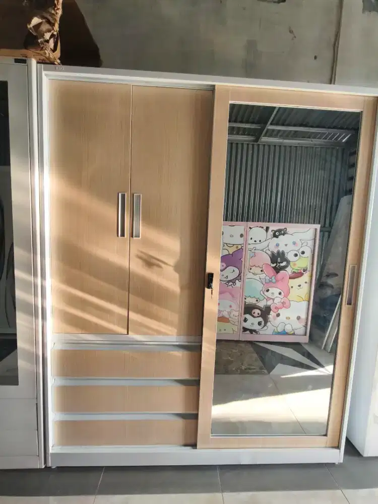 PROMO CICILAN LEMARI PAKAIAN BAJU PINTU SLIDING