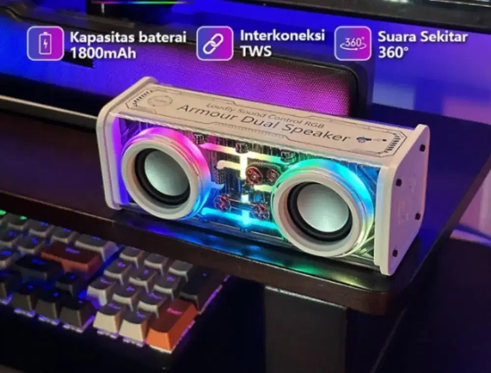 Speaker bluetooth transparant Rgb