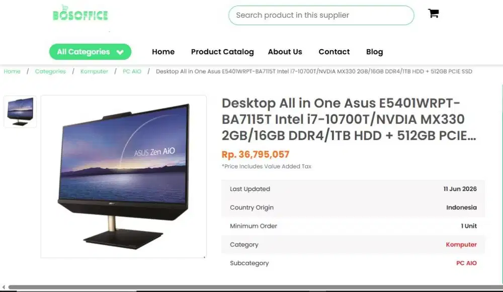 ASUS AIO (All In One) PC E5401WRPT seperti baru lengkap dus aksesoris