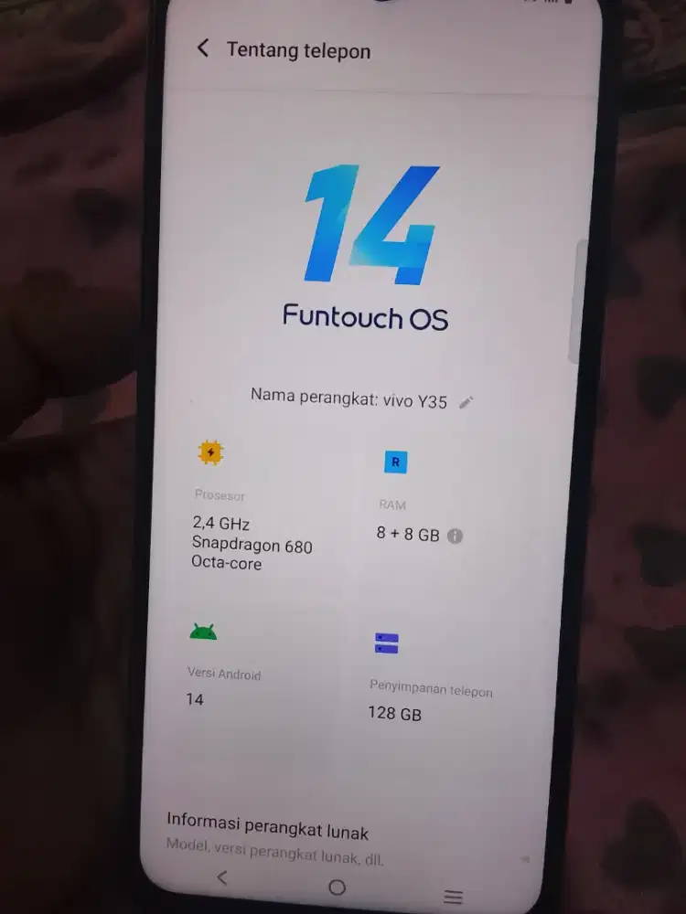 Vivo Y35 ram8+8(128gb)