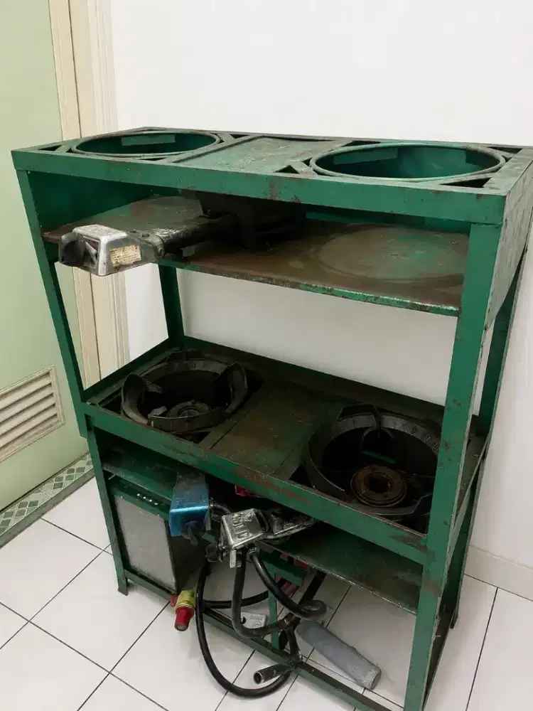 Kompor gas api besar 2 tungku merek solid