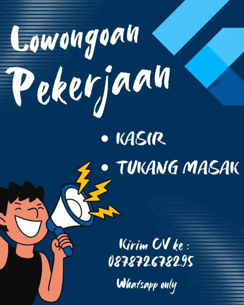 DIBUTUHKAN KASIR DAN TUKANG MASAK