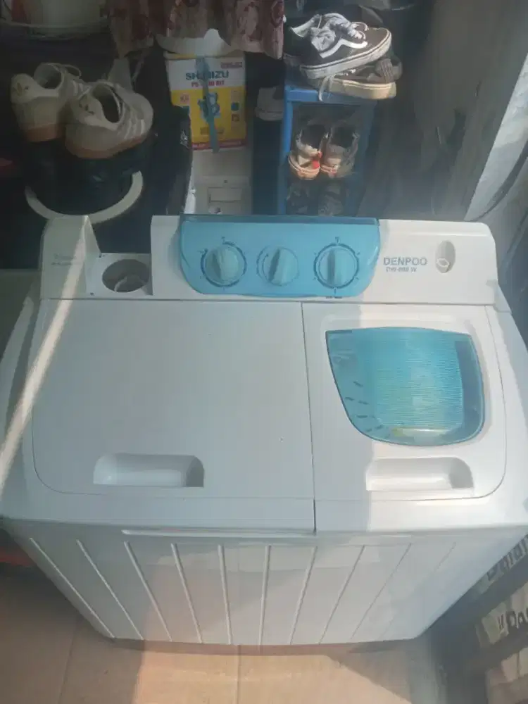 Mesin cuci 2 tabung merk denpoo 8kg normal siap pakai nego tipis