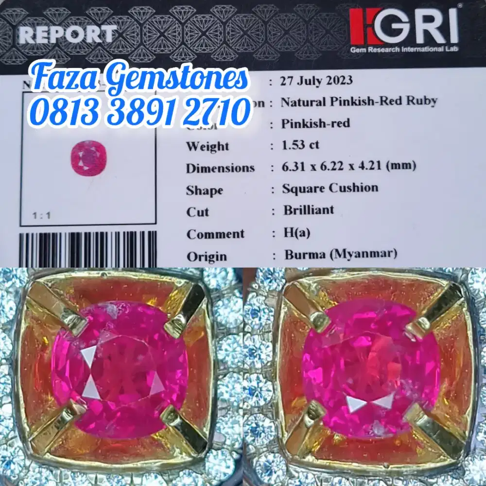 HQ Natural Ruby Burma, Full Luster, Chrystal