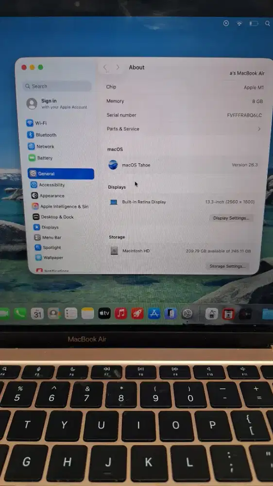 MACBOOK AIR M1 2020 13 8/256 GB