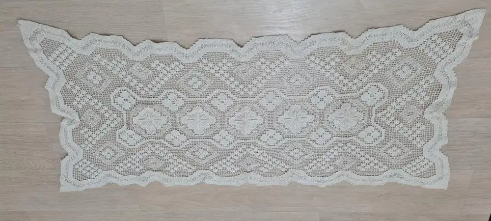 Taplak rajut handmade premium aesthetic, taplak rajut meja tamu putih