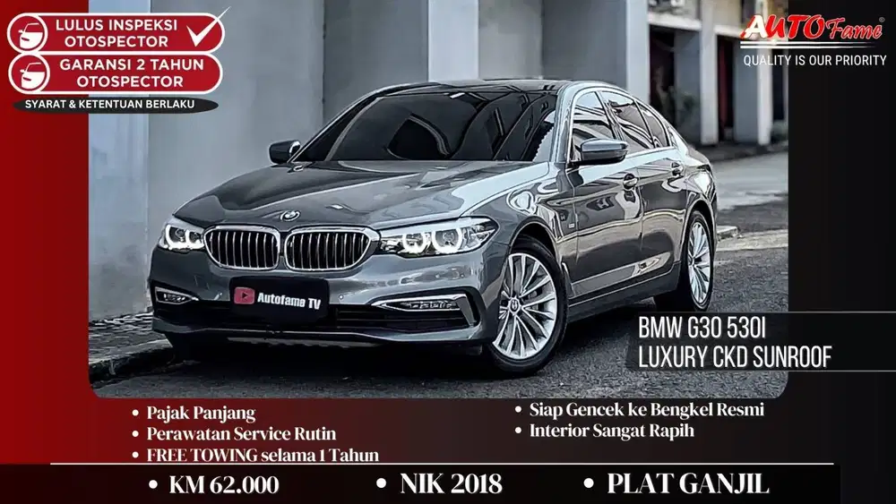 BMW G30 530i Luxury CKD Sunroof NIK 2018 Bluestone Metallic On Cognac
