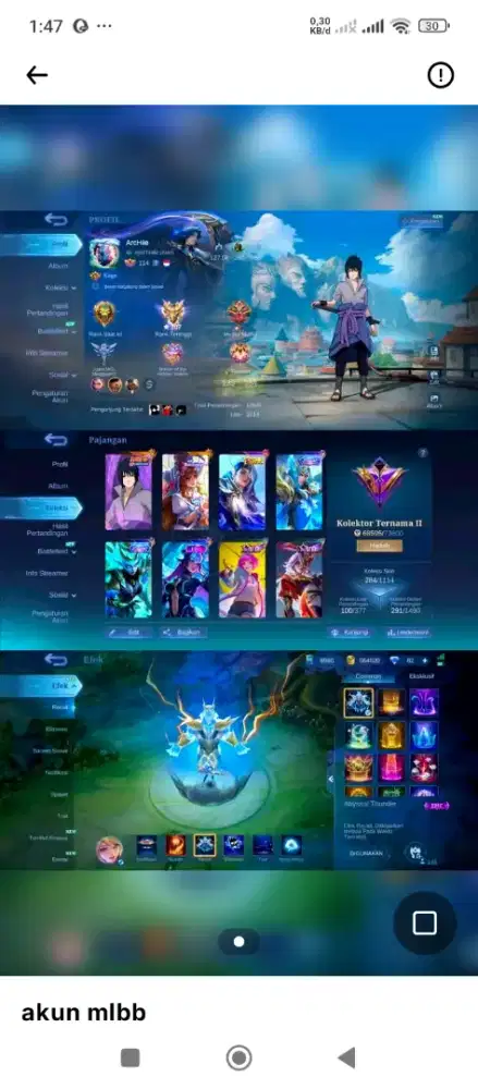 Jual akun mobile legends