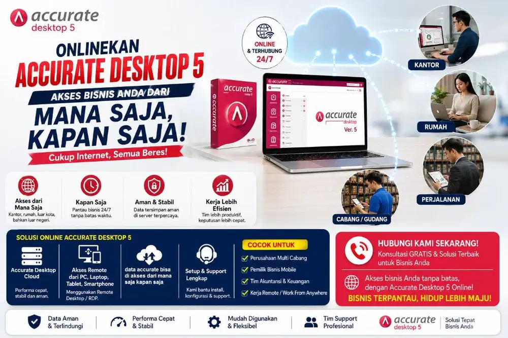 Software Accurate Enterprise 5 versi online = Accurate Desktop Cloud