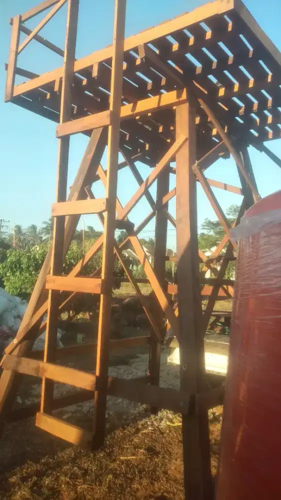 Tower tandon menara ulin  tinggi 3 mtr 4 mtr tiang 10x10