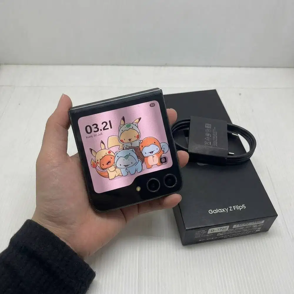 SUPER MURAH  NO MINUS SAMSUNG GALAXY Z FLIP 5 8/256 BLACK LENGKAP SET