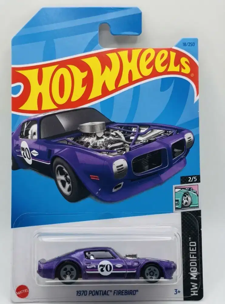 Hot Wheels ’70 Pontiac Firebird, seri HW Modified, nomor 18/250
