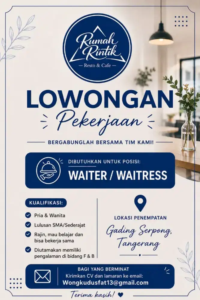 Lowongan Resto & Cafe