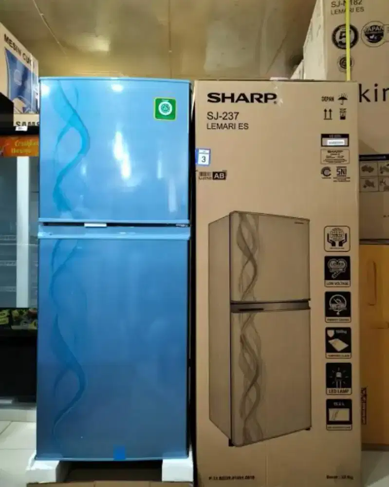 Bisa Cicilan.Sharp Kulkas KIREI 1Pintu SJ-237ND-AP/AB Kapasitas 205L