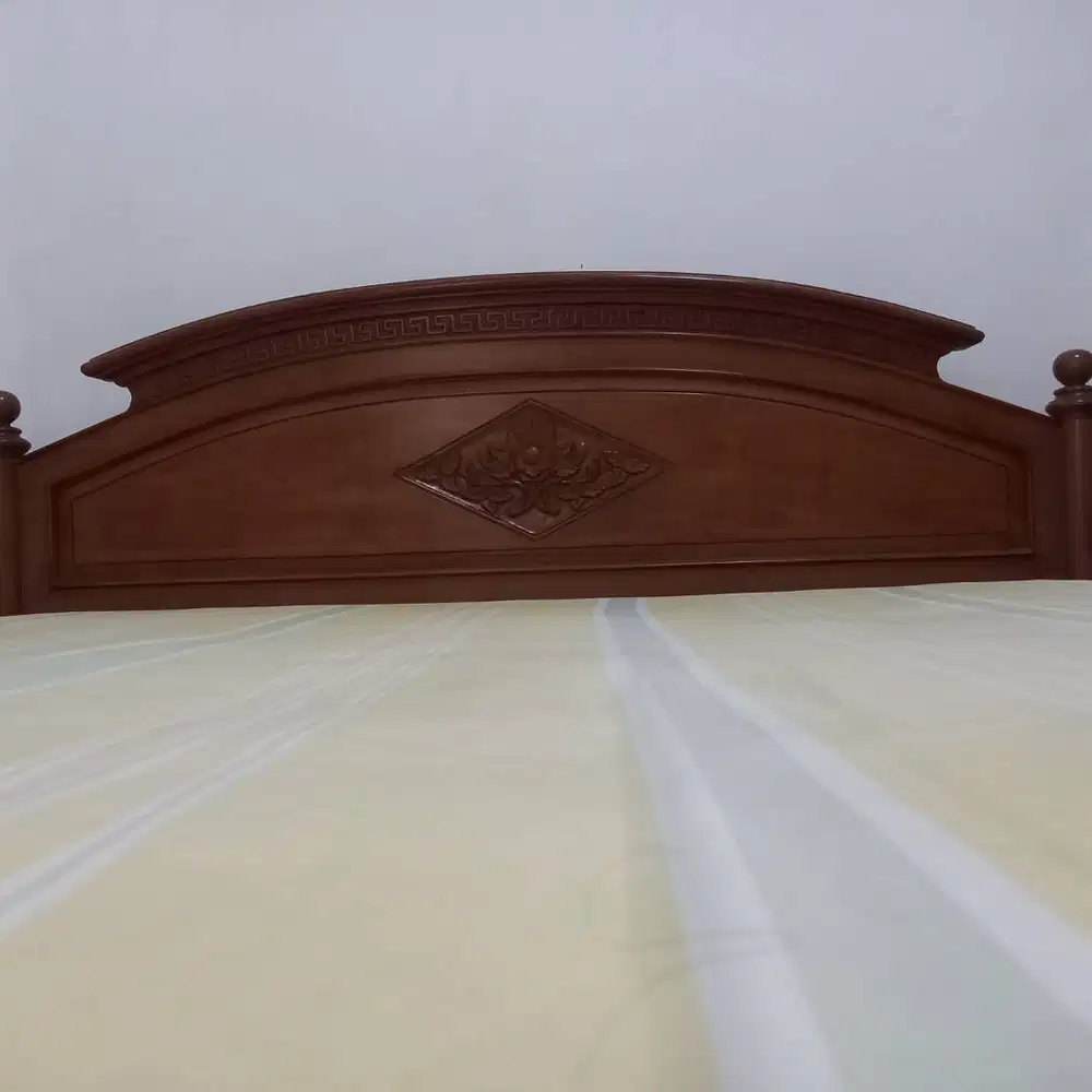 tempat tidur kayu jati bekas bonus springbed