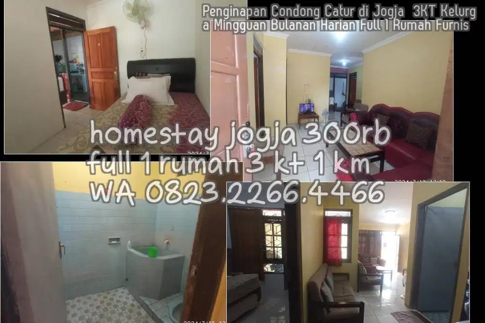 Penginapan Condong Catur di Jogja  3KT Kelurga Mingguan Bulanan Harian