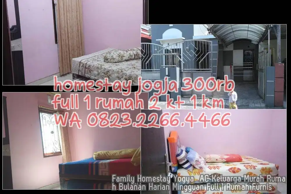 Family Homestay Yogya  AC Keluarga Murah Rumah Bulanan Harian Mingguan