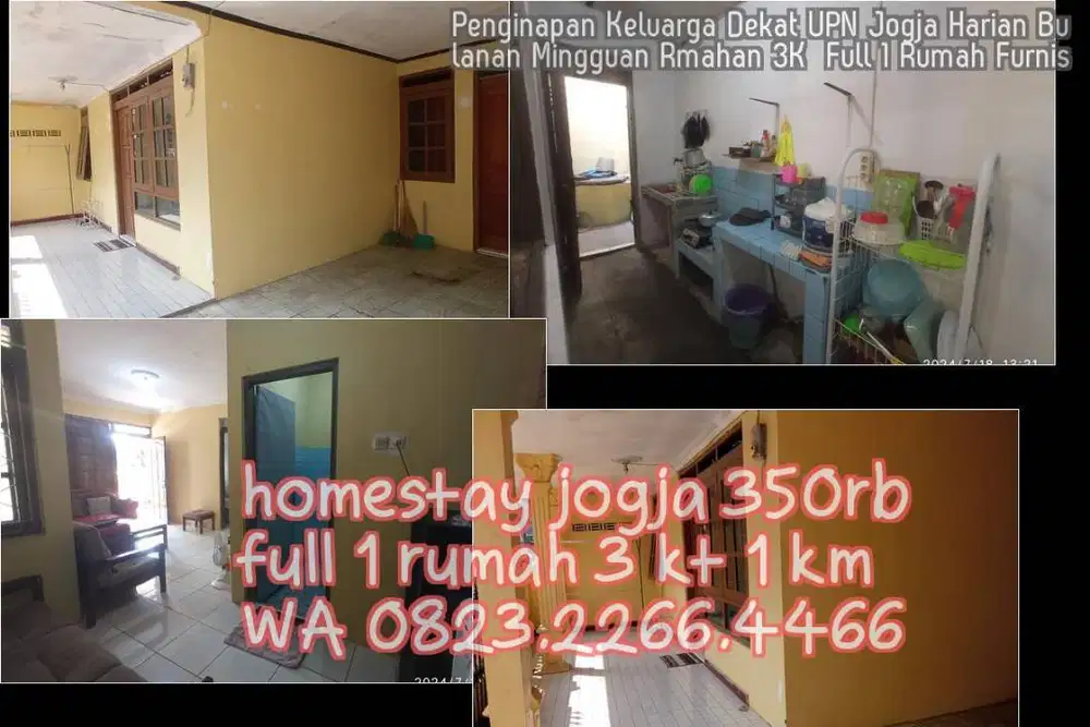 Penginapan Keluarga Dekat UPN Jogja Harian Bulanan Mingguan Rmahan 3K