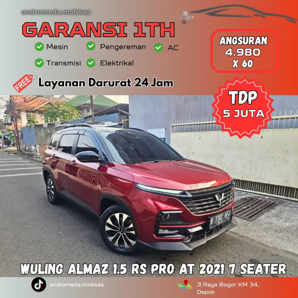 TDP TERMURAH 5 JT WULING ALMAZ 1.5 RS PRO AT 2021 LOW KM ISTIMEWA