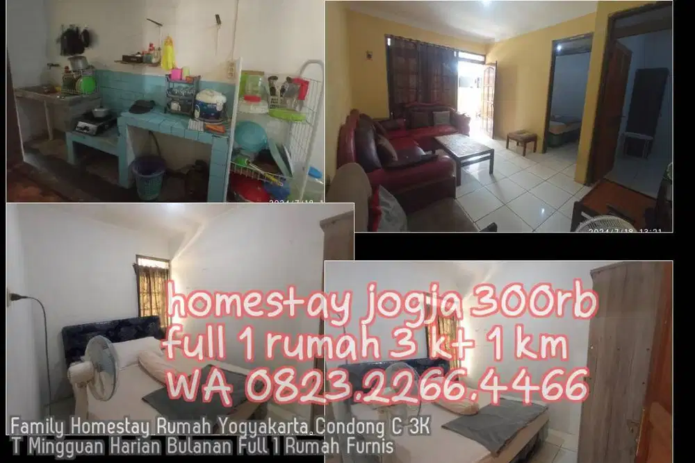 Family Homestay Rumah Yogyakarta Condong C 3KT Mingguan Harian Bulanan