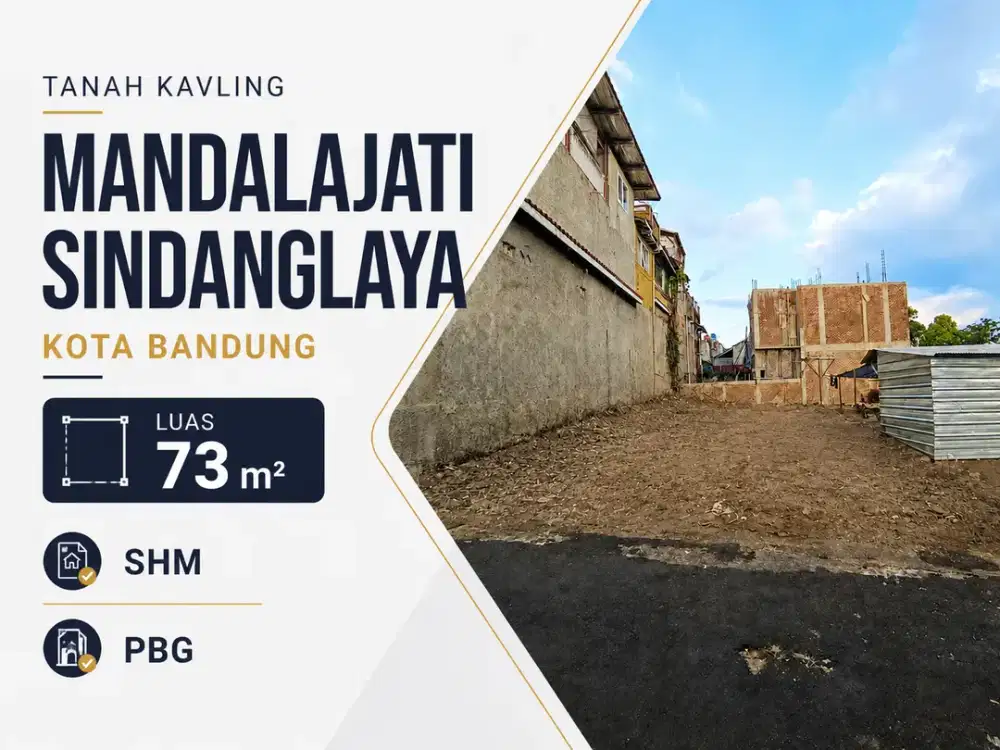 Tanah Kavling 73 m² Mandalajati Sindanglaya Kota Bandung SHM & PBG
